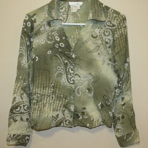 Vintage Green Paisley Women's Blouse